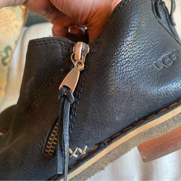 UGG Clementine Shearling Lined Black Ankle Booties - Picture 9 of 11